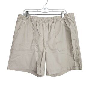 NWT STYLE & CO Pull On Chino Shorts size XL STONE WALL TAN BEIGE Elastic Waist